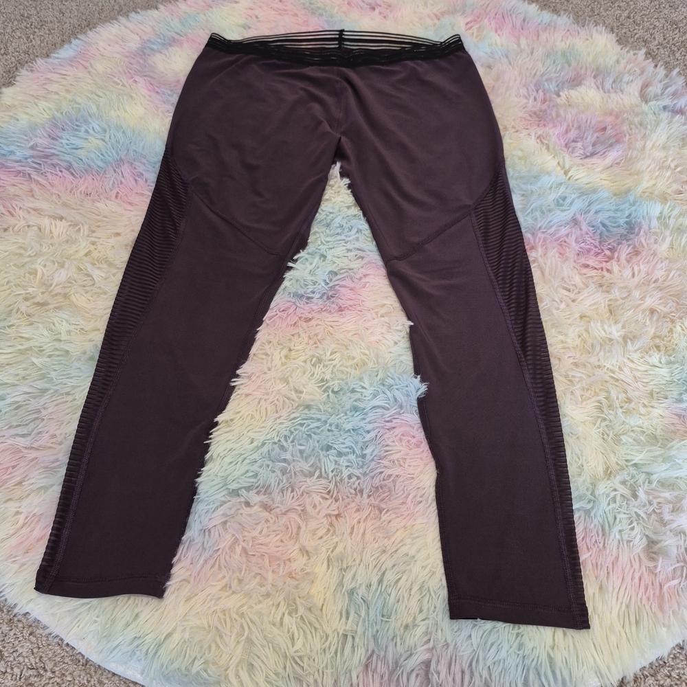 Crivit XL Purple Mesh Detail Leggings